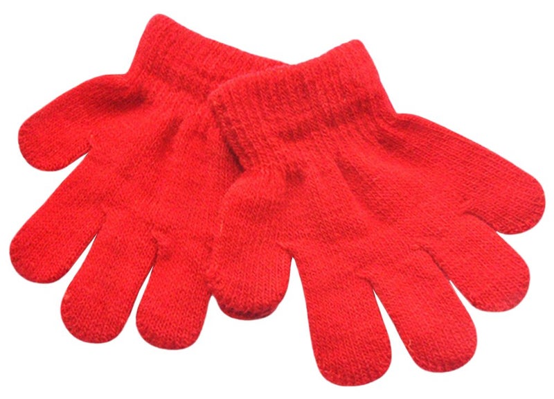 BaiX Toddler Boys and Girls Winter Knitted Writing Gloves, 1-3 Years Old, Red - Image 2